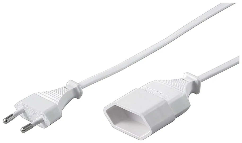 Extension cable with Euro plug and coupling - 3 meters