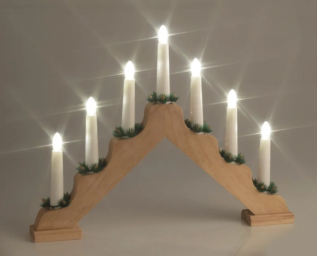 Wooden Christmas arch with LED lighting