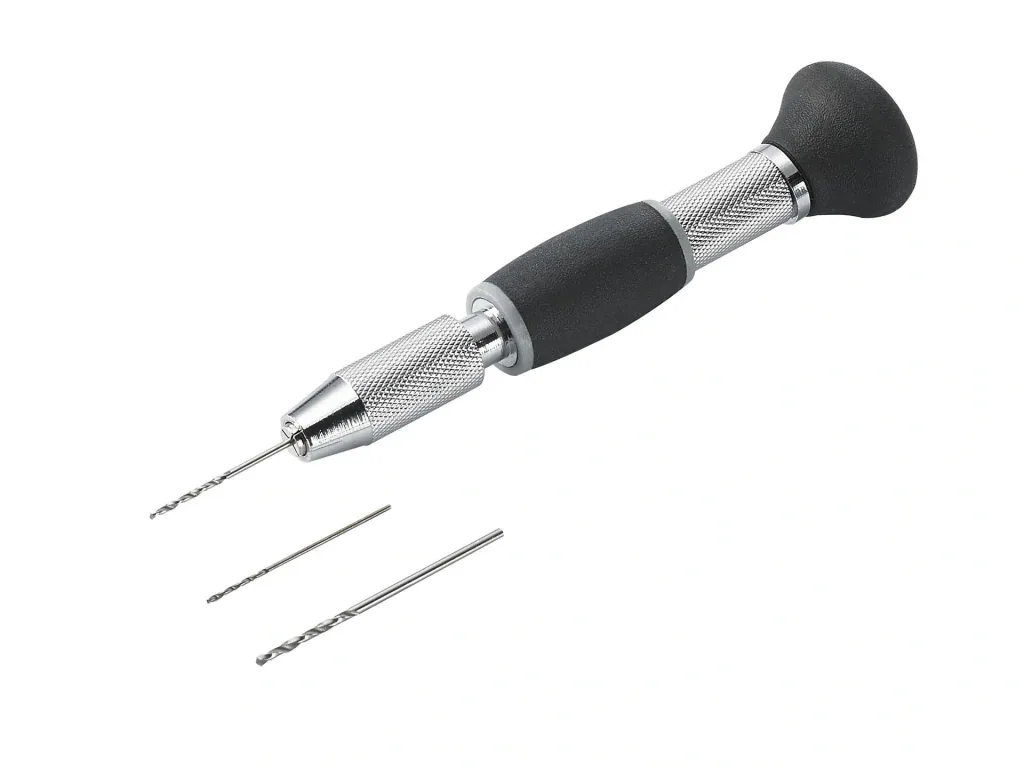 Hand drill including 3 drill bits