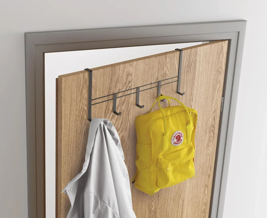 Door hanger "Lava", with 5 hooks, black, matt