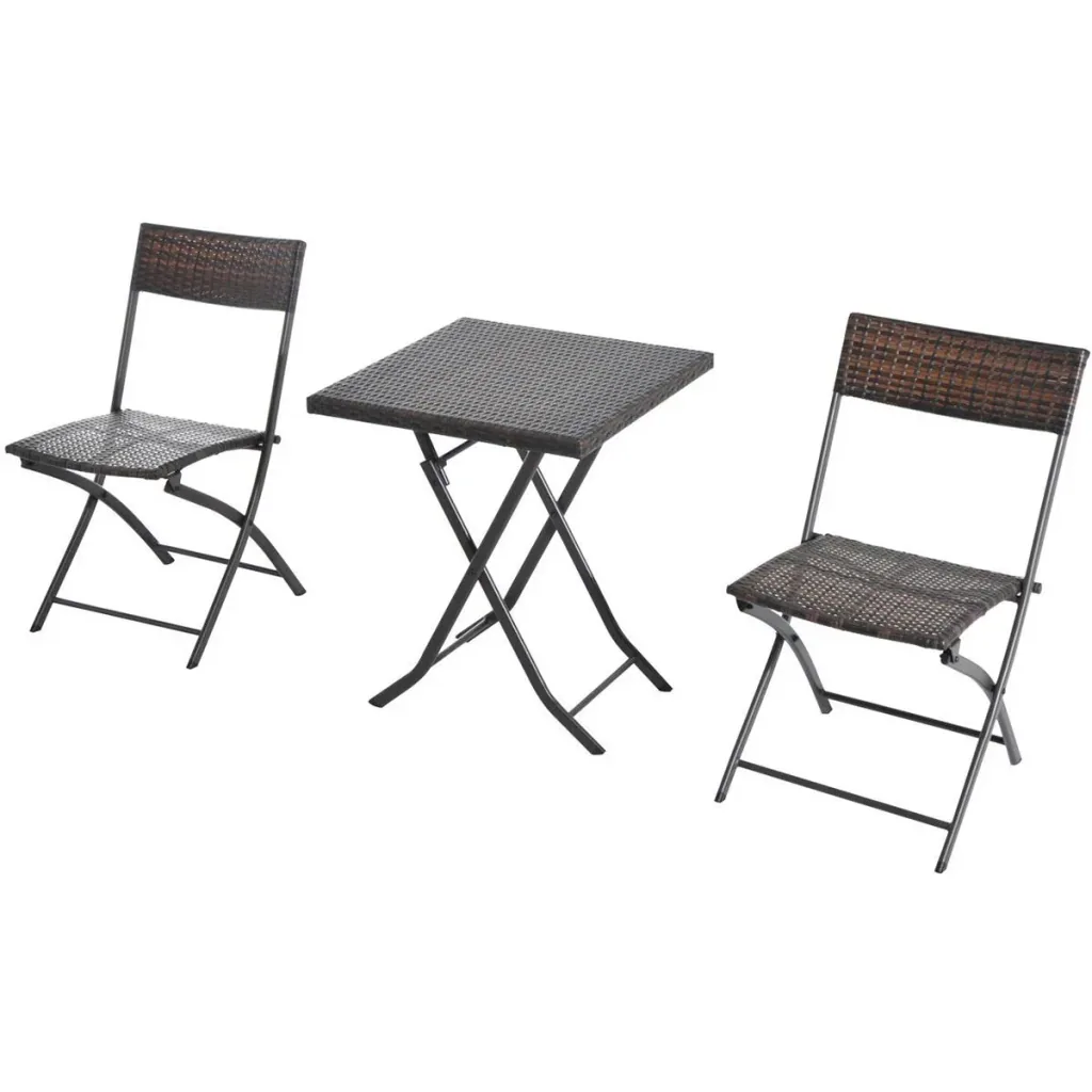 Balcony furniture as a 3-piece set coffee brown