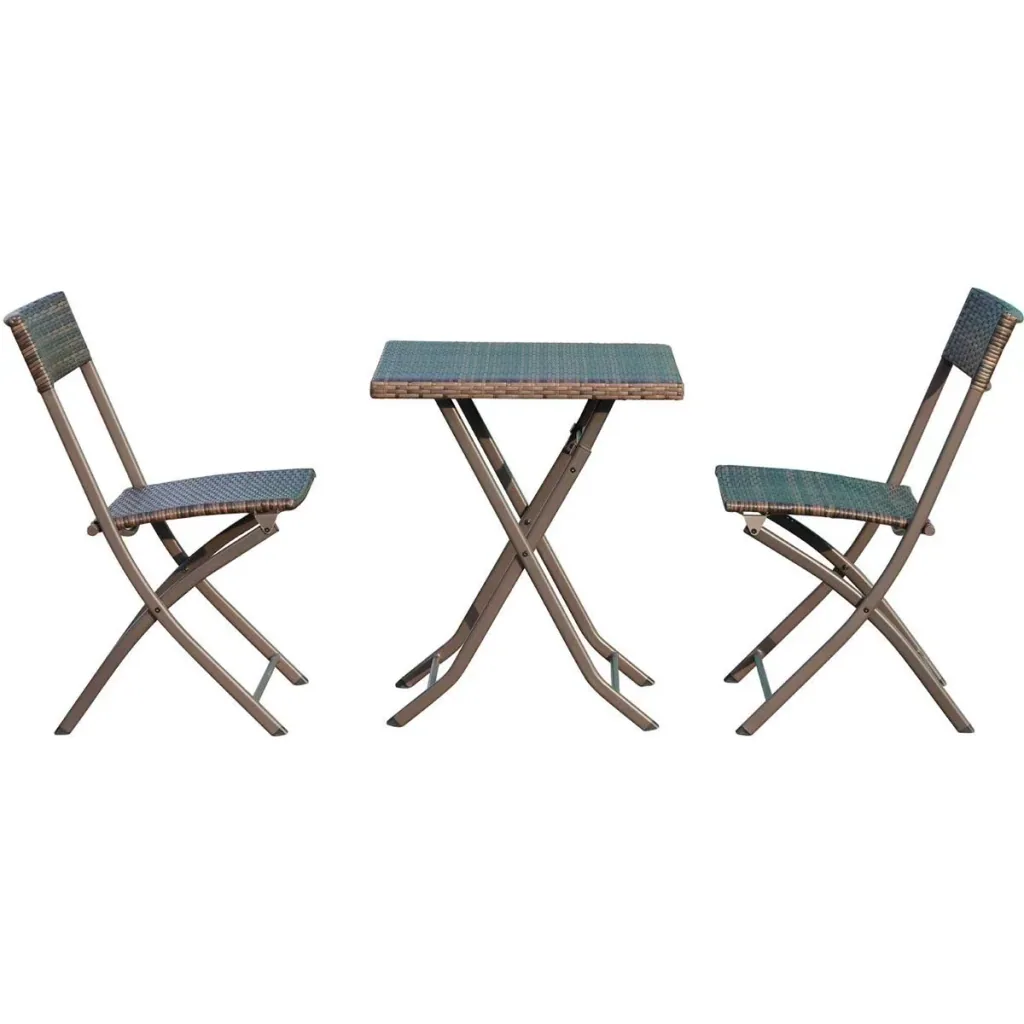 Balcony furniture as a 3-piece set coffee brown