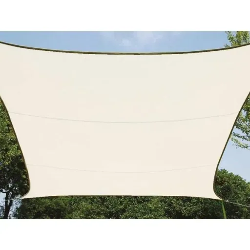 Shade cloth / sun sail including Perel fixing kit - Rectangle - 4 x 3 m - Cream