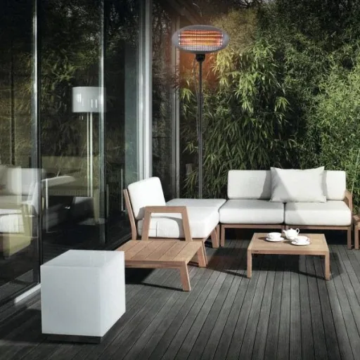 Electric patio heater with 3 settings