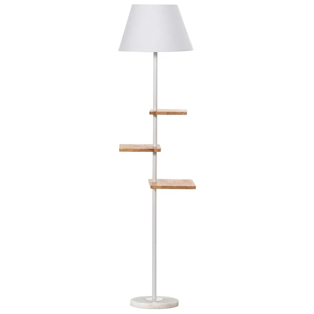 Floor lamp floor lamp with 3 rotating levels elegant classic for living room bedroom office steel rubber wood T/C fabric