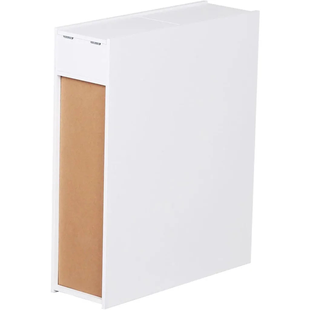 narrow white drawer cabinet