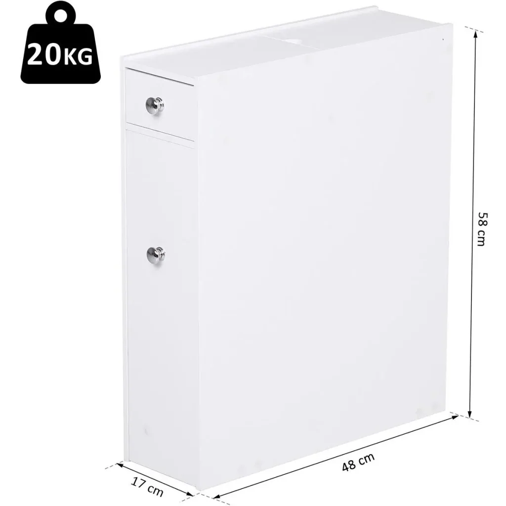 narrow white drawer cabinet