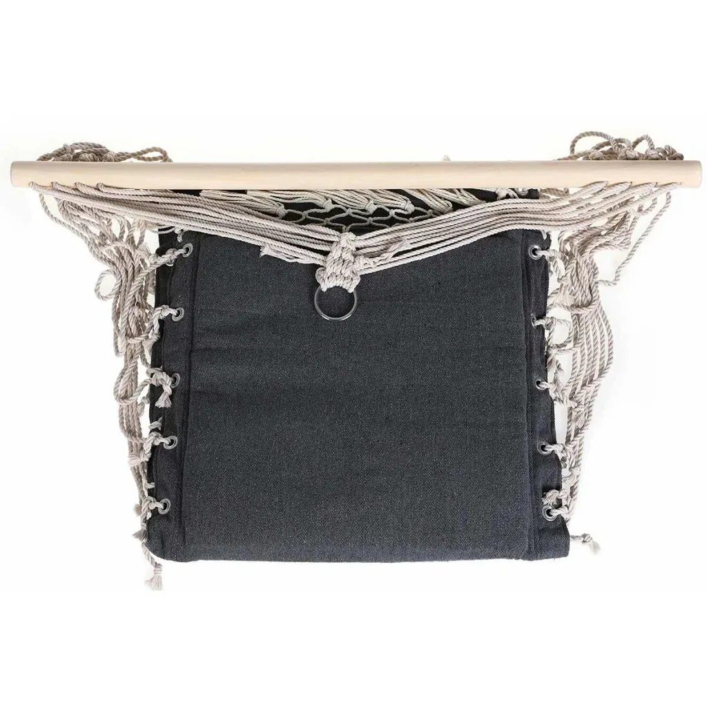 Hanging chair grey 55x100cm with fringes