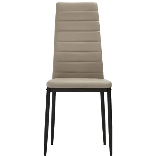 Dining chairs 4-seater faux leather cappuccino