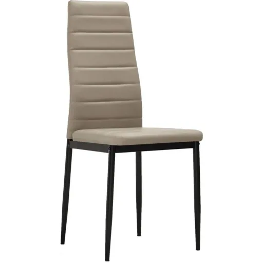 Dining chairs 4-seater faux leather cappuccino