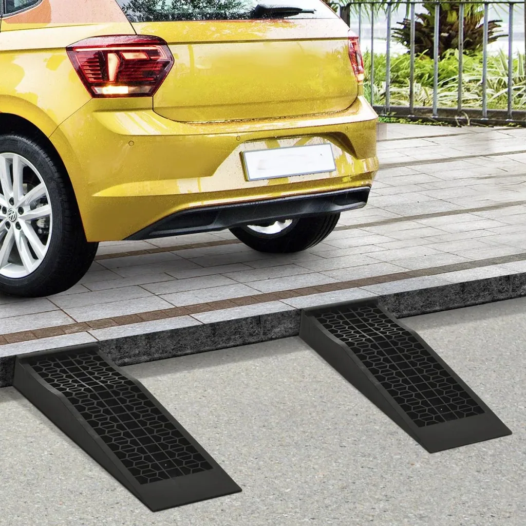 Non-slip loading ramp black