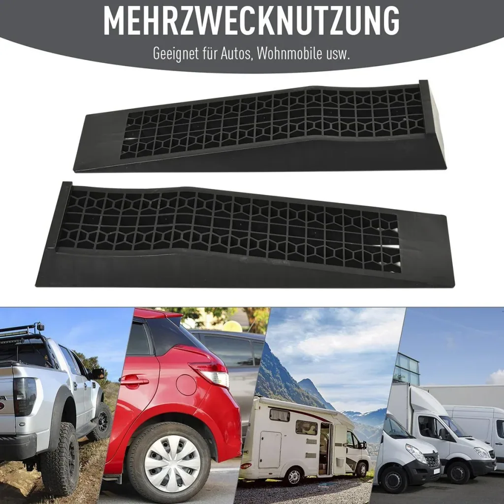 Non-slip loading ramp black