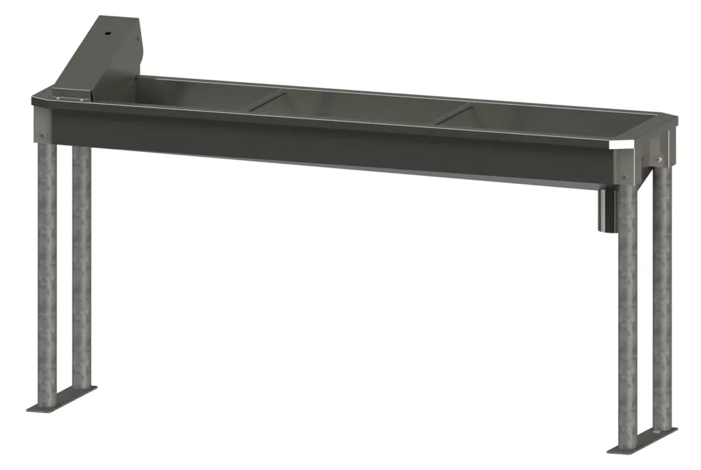 Heatable trough drinker 100cm made of stainless steel, with base frame