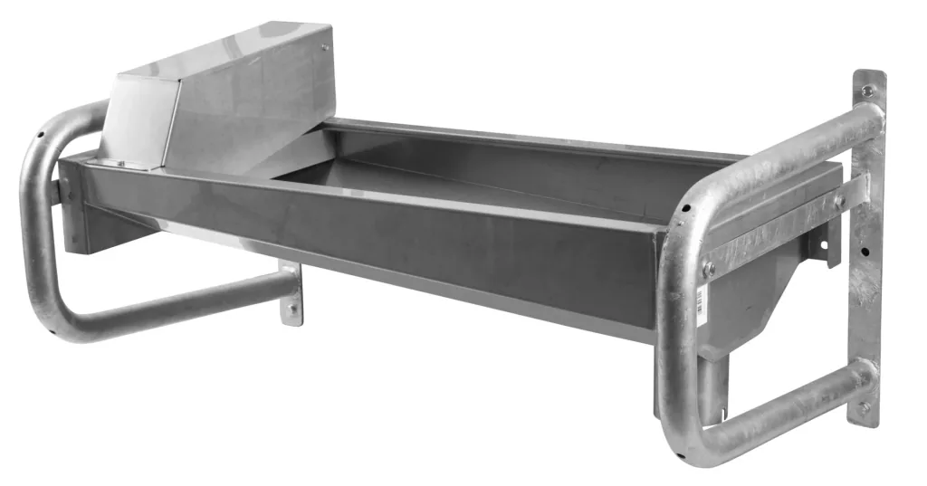 Heatable trough drinker 100cm made of stainless steel, with base frame