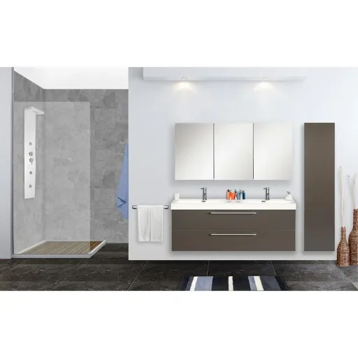 Shallow bathroom furniture 120cm - anthracite