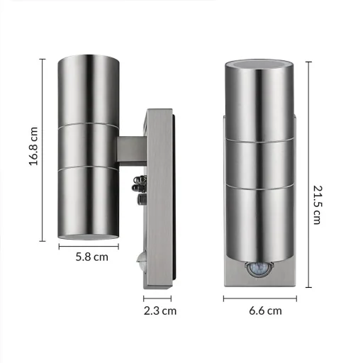 Wall light stainless steel lilac with sensor