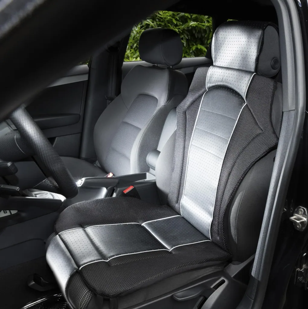 Premium Sitzauflage, Lederlook schwarz
