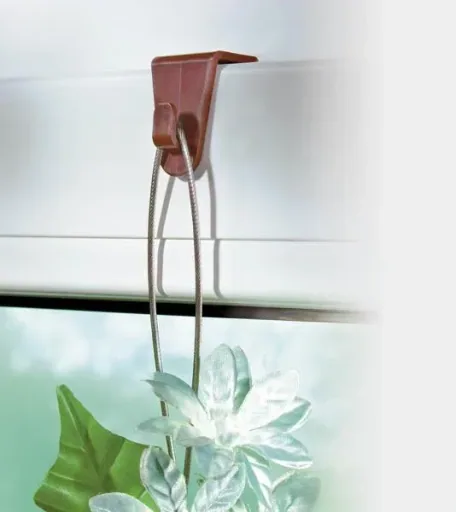 Window clip, window hook, brown, set of 4