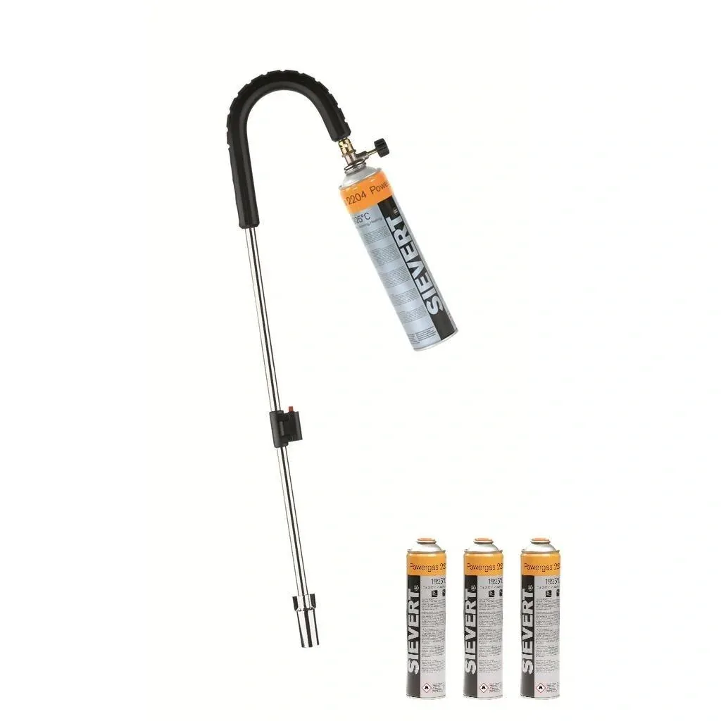 Sievert weed burner with piezo and 4x Sievert gas bottle