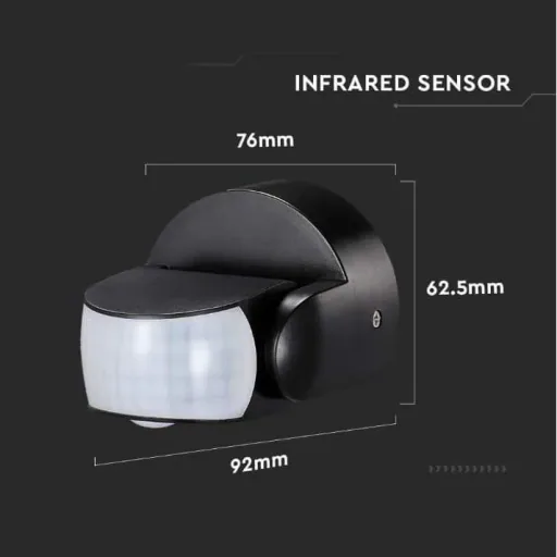 VT-8093 Motion detector with twilight switch - 180° - black