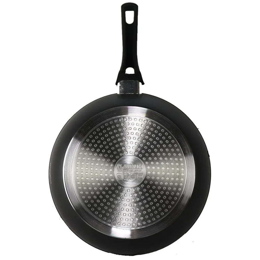 Platinium Frying Pan / Wok Pan / Pan - 28cm - Glass Lid - Induction - Marble Coating - Scratch-Resistant