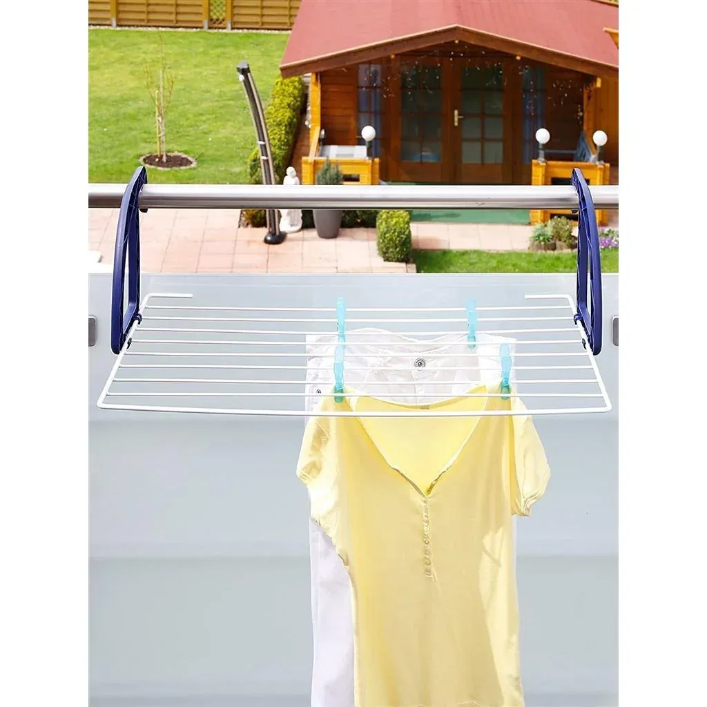 Classic 70 Hanging Drying Rack / Balcony Drying Rack - 7m Drying Length - Blue/White