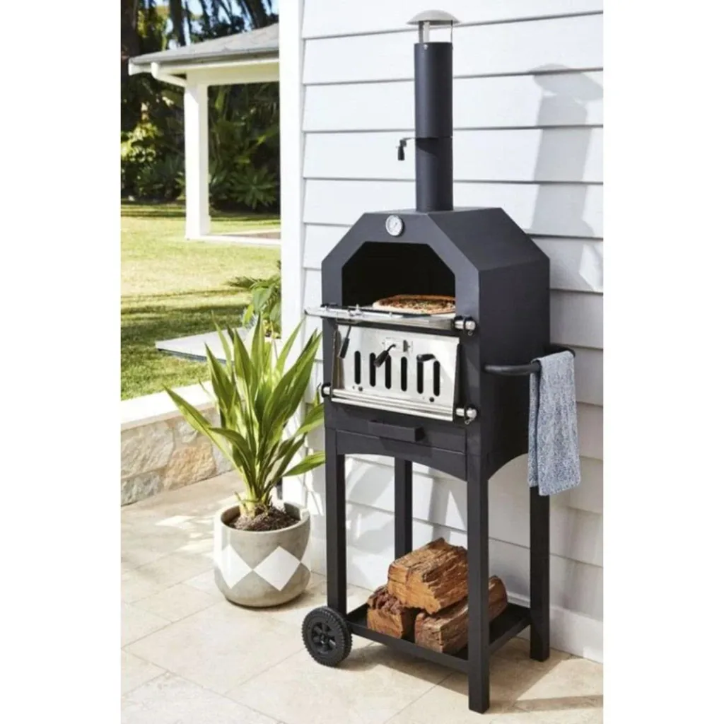 Vargan charcoal grill - pizza oven - smoker - 3-in-1 - grill area 34 x 24 cm - with thermometer