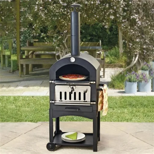 Vargan charcoal grill - pizza oven - smoker - 3-in-1 - grill area 34 x 24 cm - with thermometer