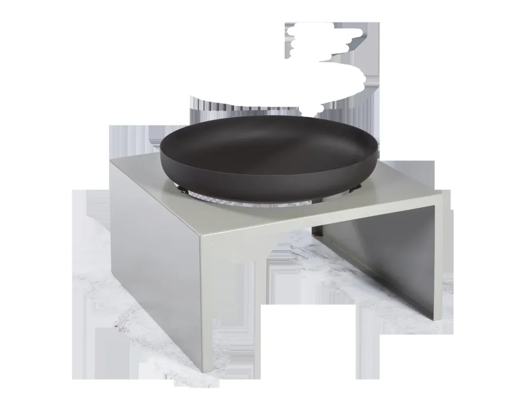 Modern fire bowl with grill grate