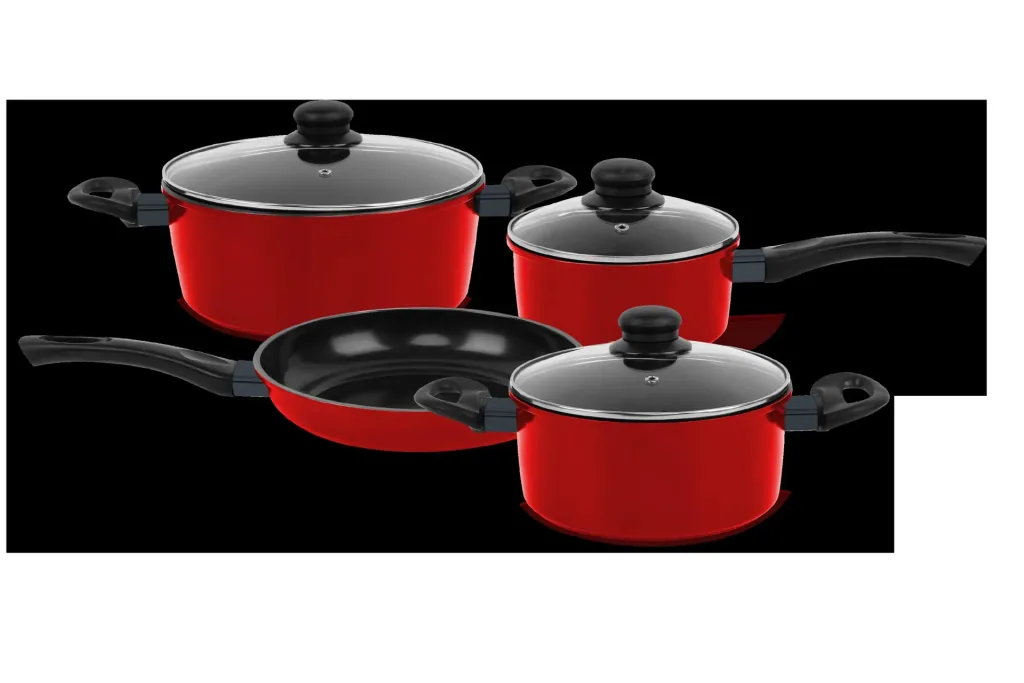 Carbon Cooking/Frying Set Red, 7-piece