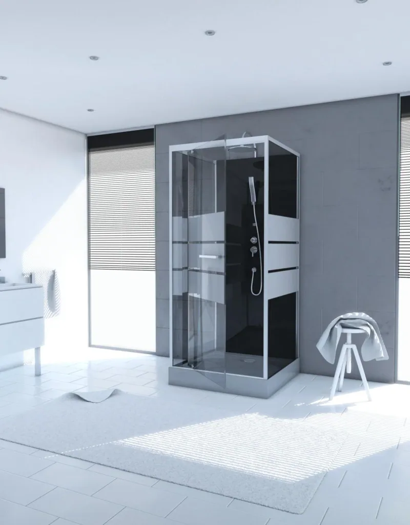 Complete shower prefabricated shower 90 x 90 x 225 cm