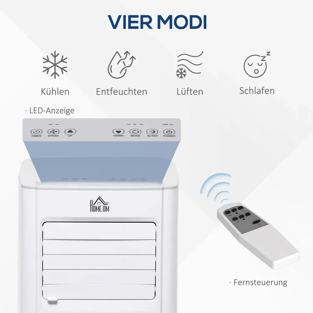 4-in-1 air conditioner with remote control white, grey