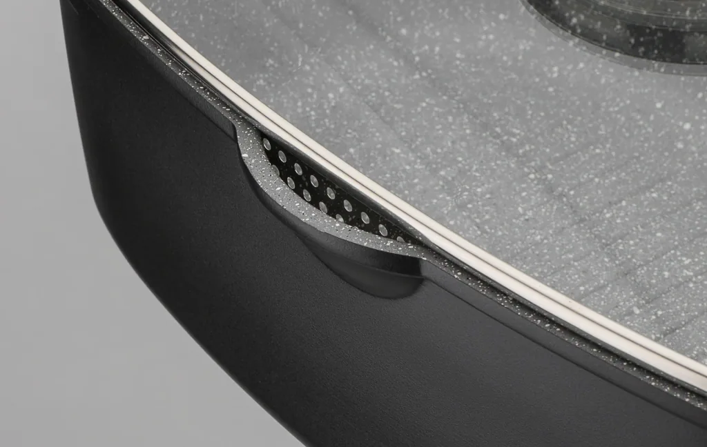 Universal roasting pan 33 cm Gourmet Granite with serving tongs