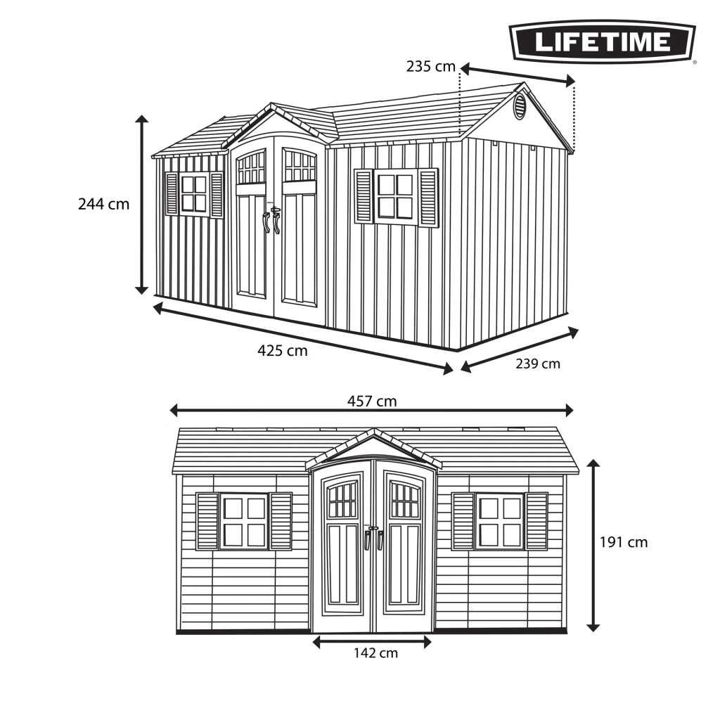 Lifetime Storage Shed Castle 11.15 m²