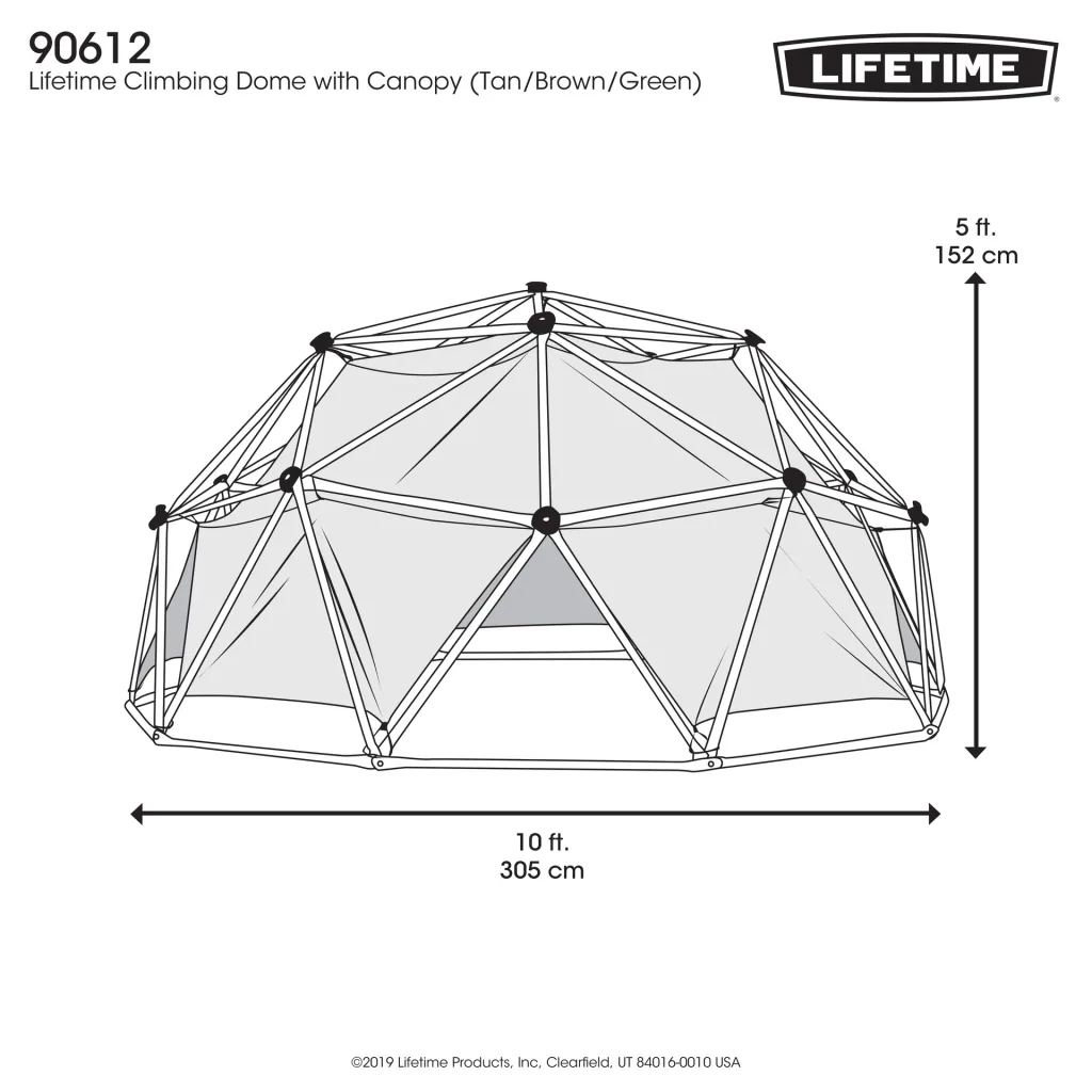Geodome climbing sphere with tent