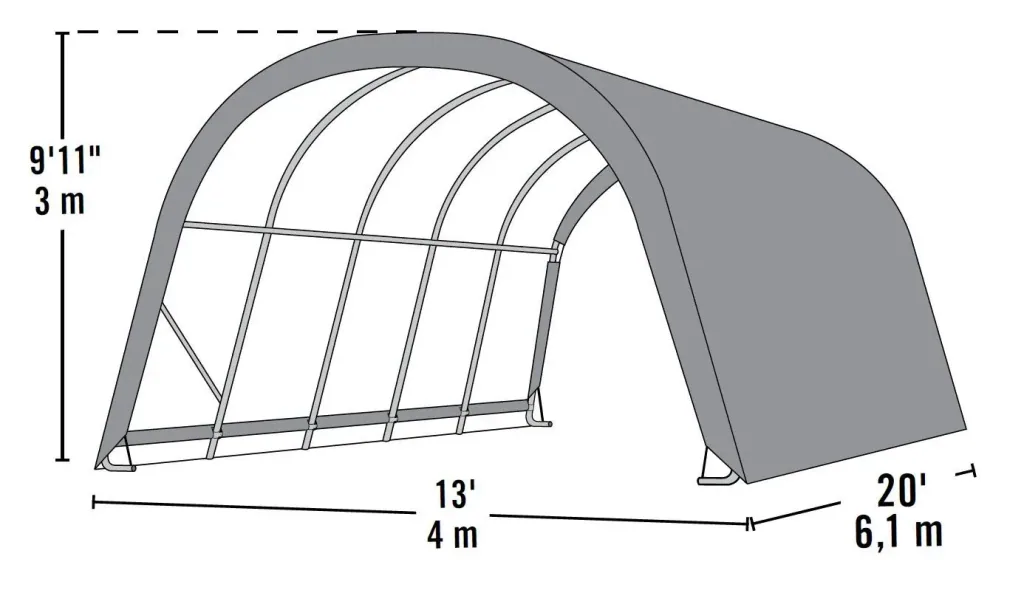 Weidezelt Run-In-Shed 24,4 m², grün