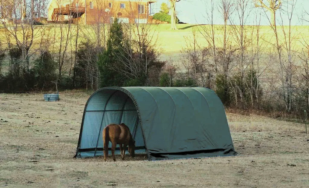 Weidezelt Run-In-Shed 24,4 m², grün