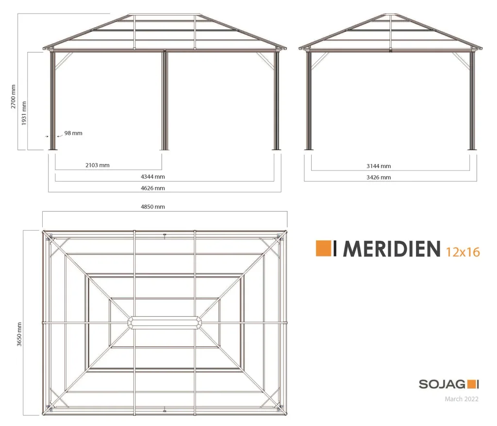 Curtain set matching the Meridien 12x16 gazebo