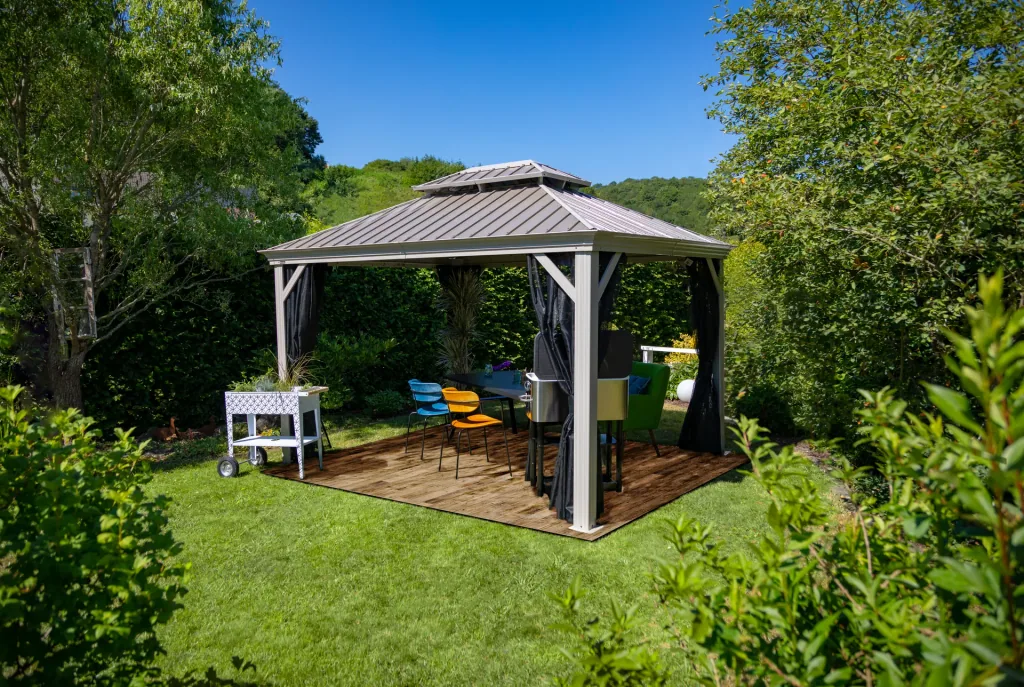 Curtain set matching the gazebo Messina 12x16 champagne