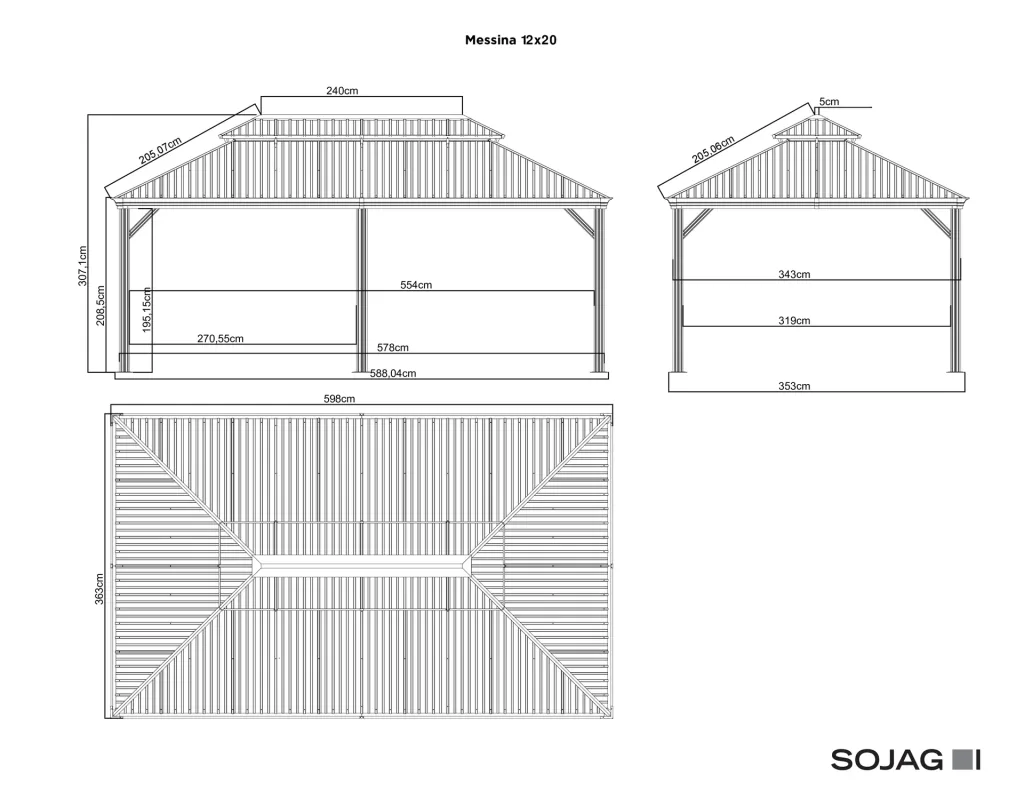 Curtain set matching the Messina 12x20 gazebo