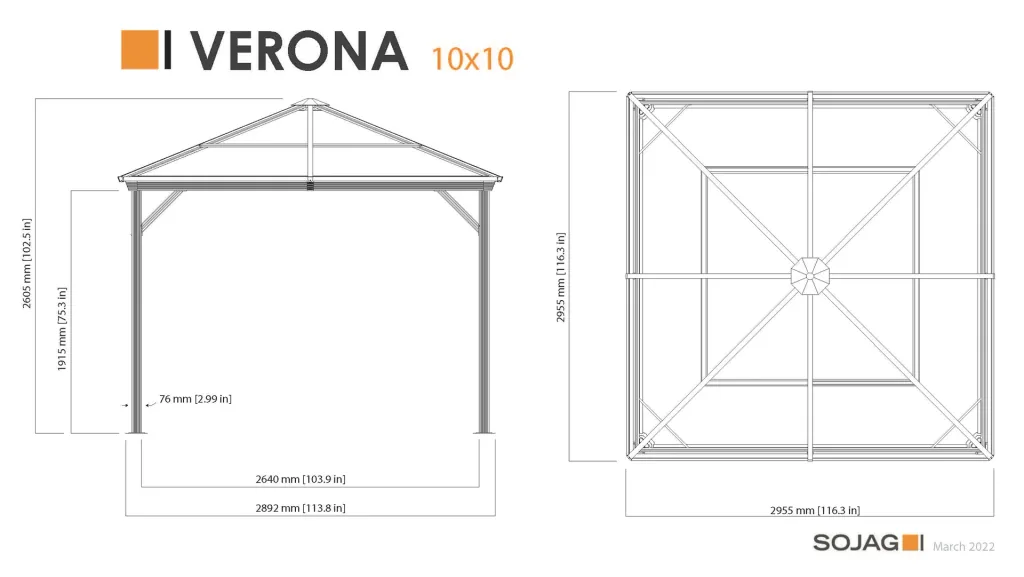 Curtain set matching the Verona 10x10 gazebo