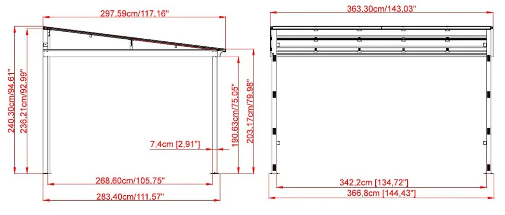 Terrace roofing St. Barth 10x12