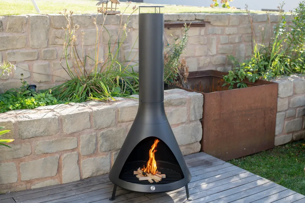 Fireplace including smoke outlet black