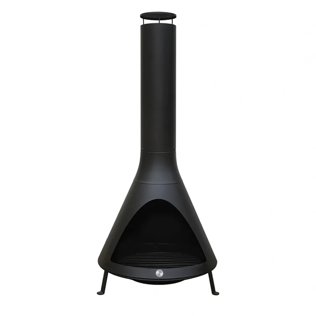 Fireplace including smoke outlet black