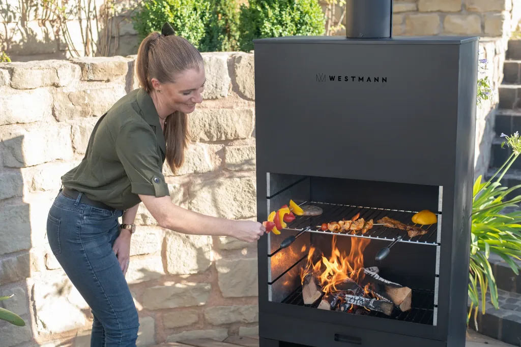 Grill and garden fireplace black