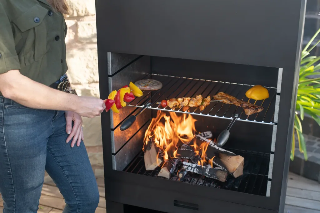 Grill and garden fireplace black