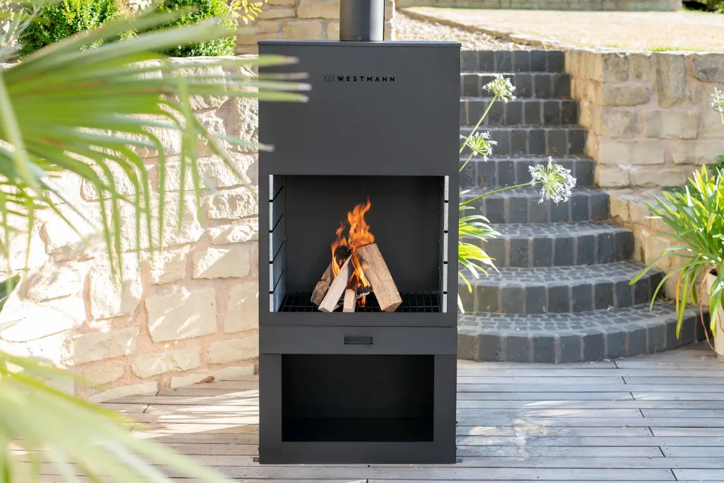Grill and garden fireplace black
