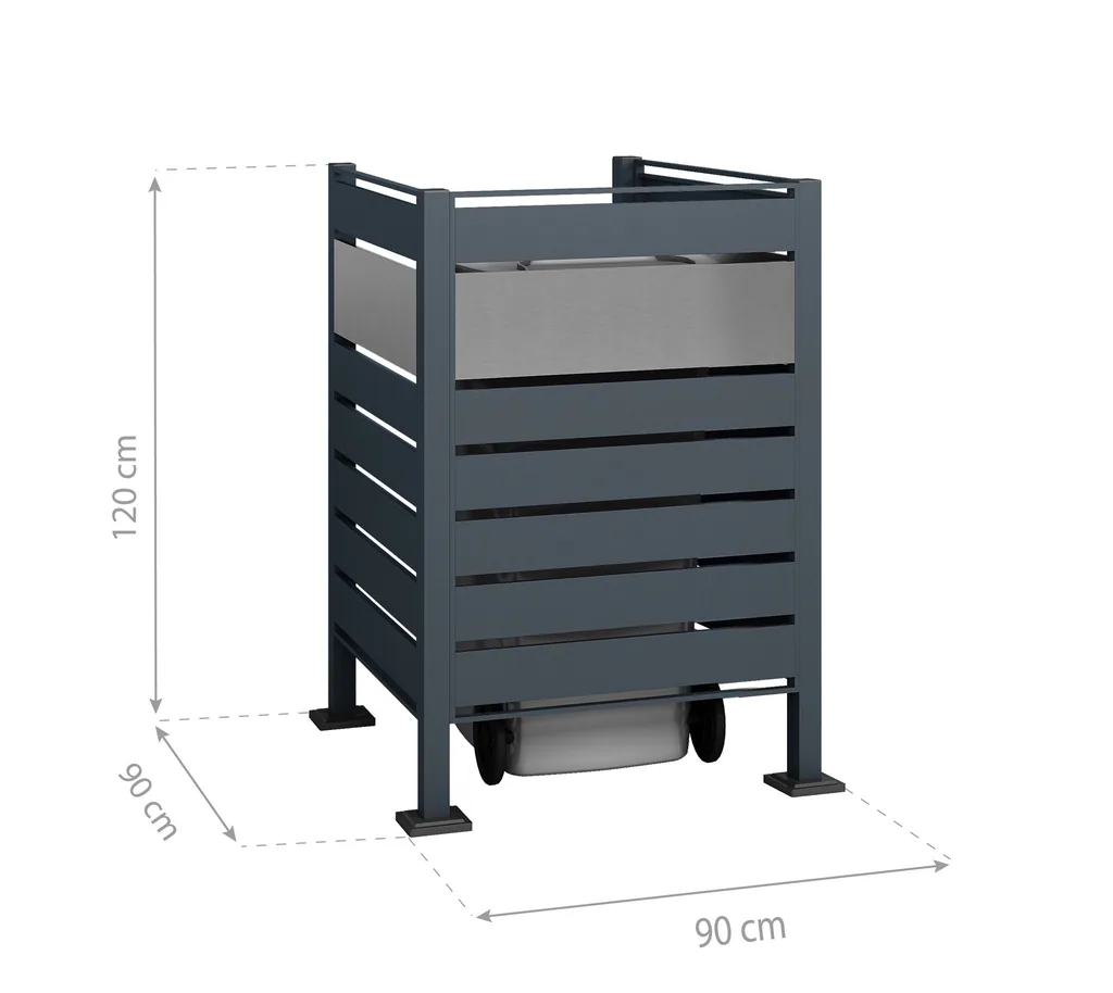 Westmann Bin Enclosure Planum Single 120 cm anthracite (1× 240 L)