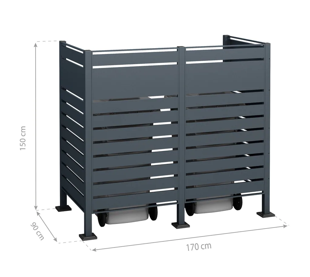 Westmann Bin Enclosure Planum 2-unit 150 cm anthracite (2× 240 L)