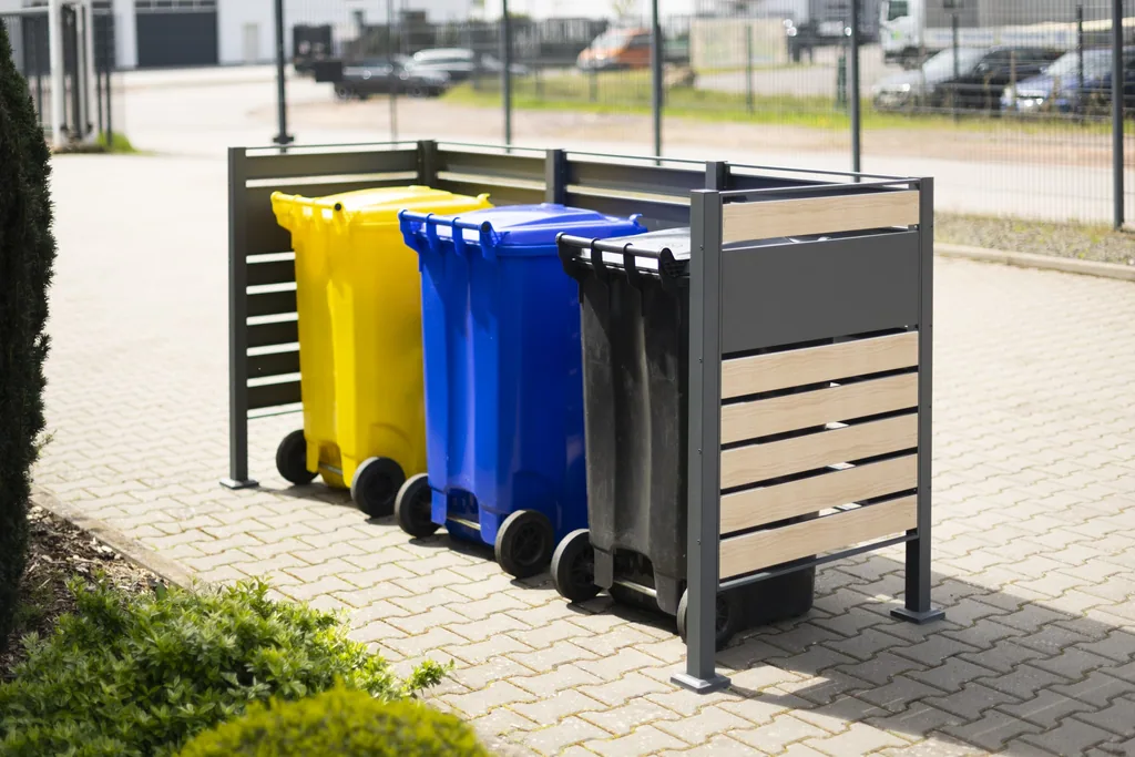 Westmann Waste Bin Enclosure Planum Triple 120 cm wood look (3× 240 L)